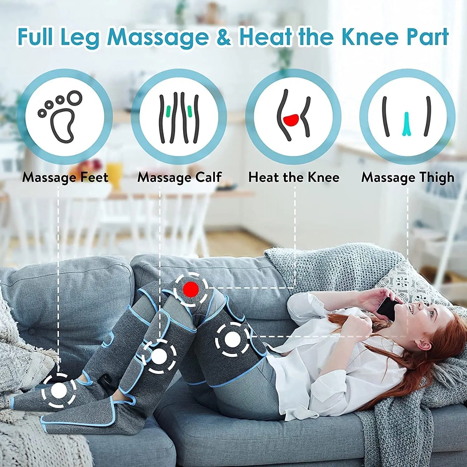 Pro Heated Foot & Calf Massager — Electric Deep-Relief Machine — product photo 1