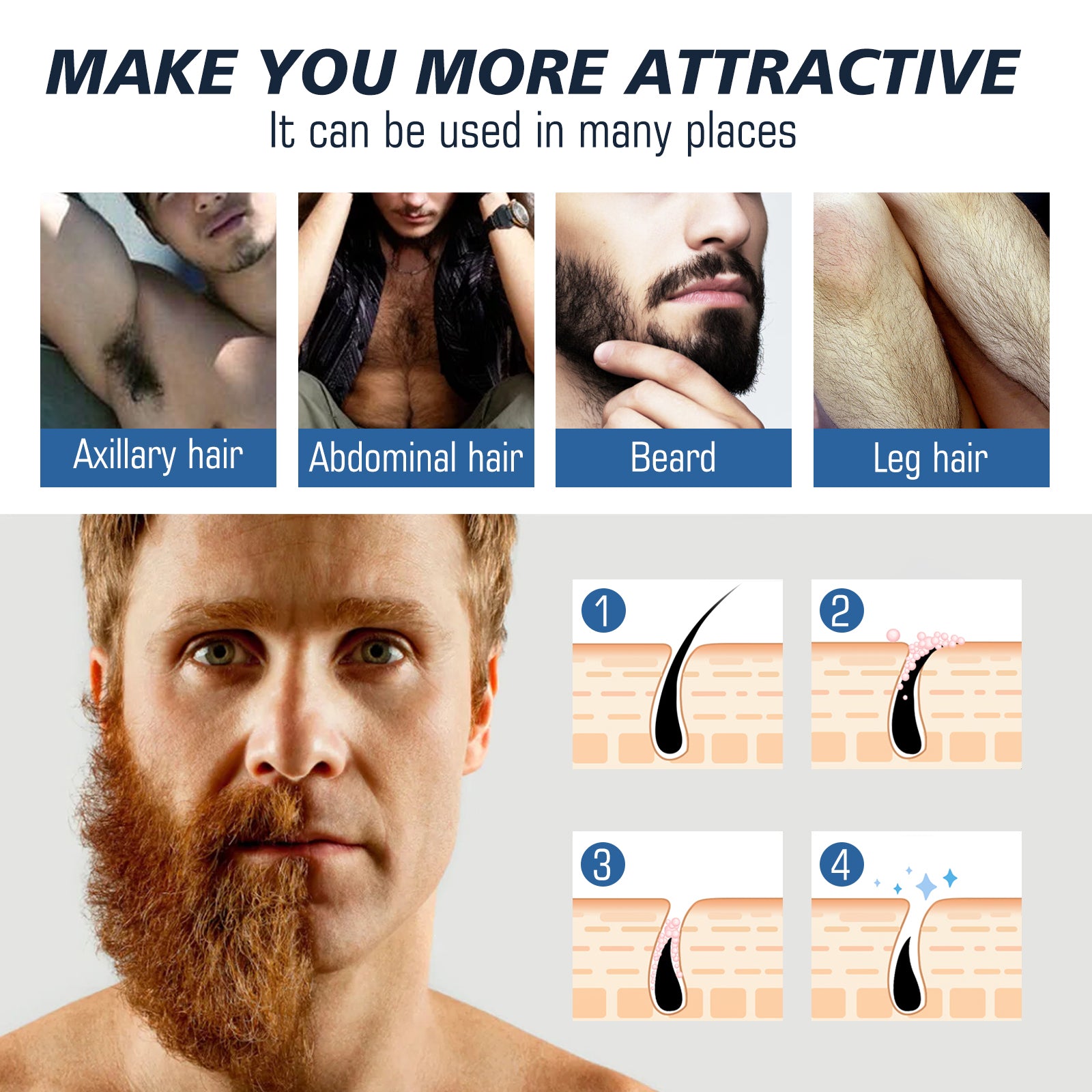 Men’s Hair Removal Cream — Gentle Body Depilatory for Smooth Skin — product photo 4