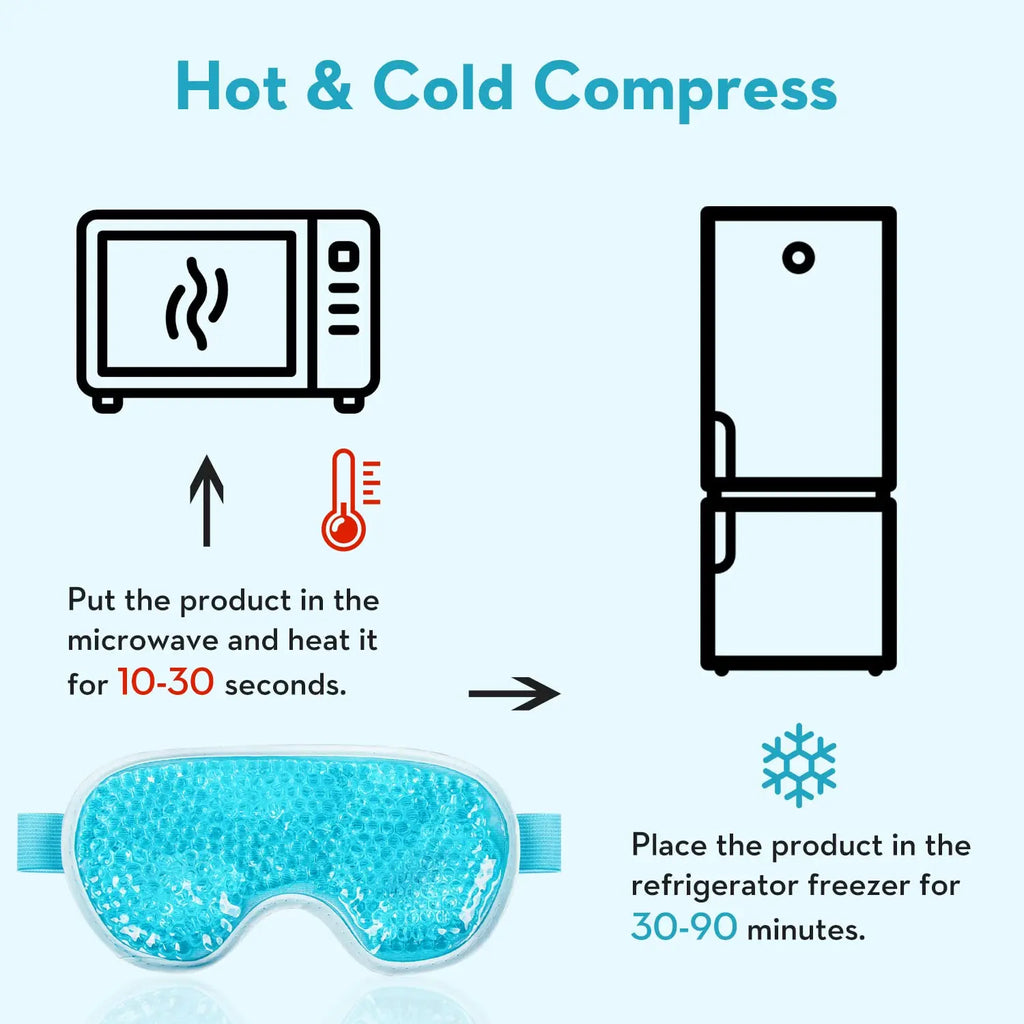 Cooling Gel Bead Eye Mask — Reusable Cold Compress for Puffy Eyes — product photo 2