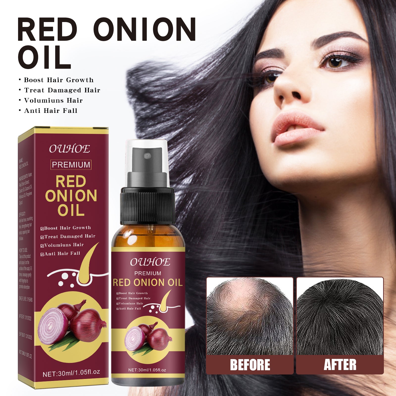 Onion Strengthening Hair Oil Spray — Dense Hair Hydration Care — product photo 1