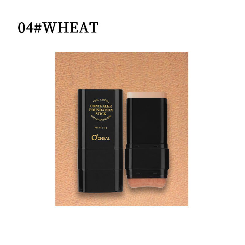 Solid Cream Foundation Stick — Full-Coverage Concealer with Puff Brush Makeup — product photo 6