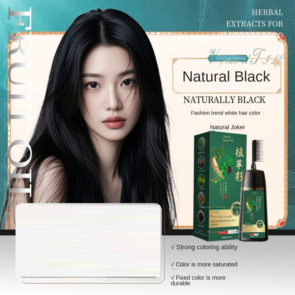 Plant-Based Hair Dye Comb — Grey Coverage Color Applicator Hair Care — product photo 1
