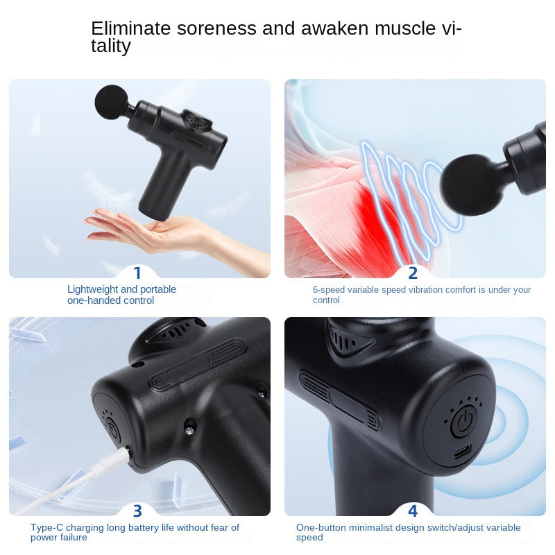 Mini Muscle Massage Gun — Cordless Percussion Massager Device for Recovery — product photo 2