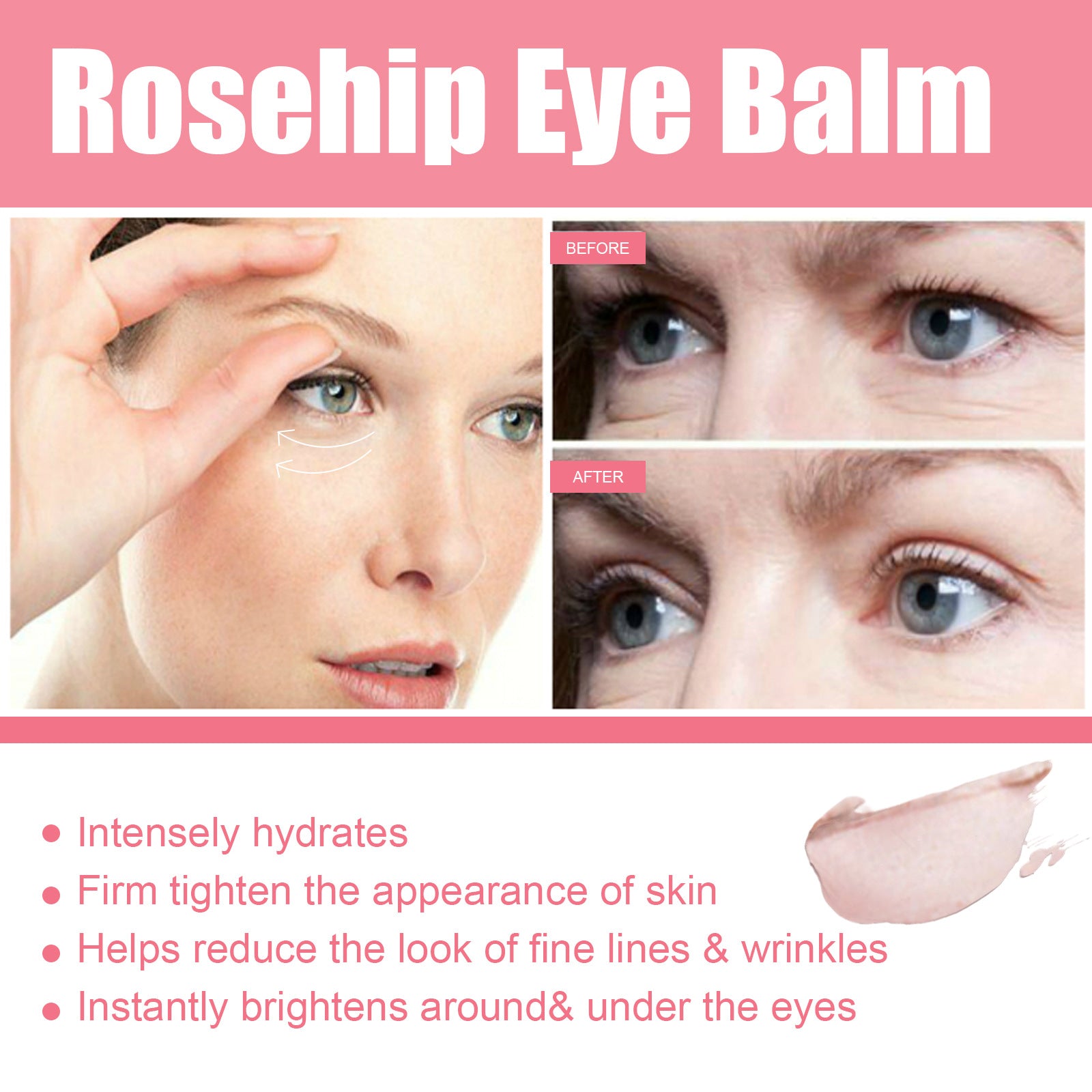Rosehip Eye & Face Balm Stick — Hydrating Smoothing Eye Care Skincare — product photo 3