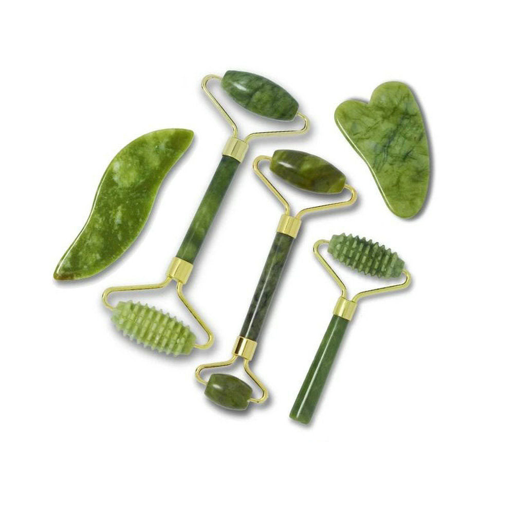 Jade Gua Sha & Roller Sculpting Set — Facial Massage Beauty Tool — product photo 1