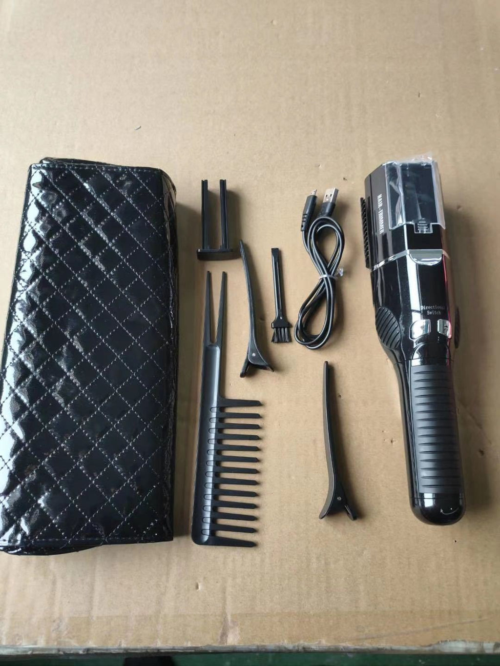 Premium Auto Hair Clipper — Leather-Boxed Cordless Home Cutting Kit — product photo 8
