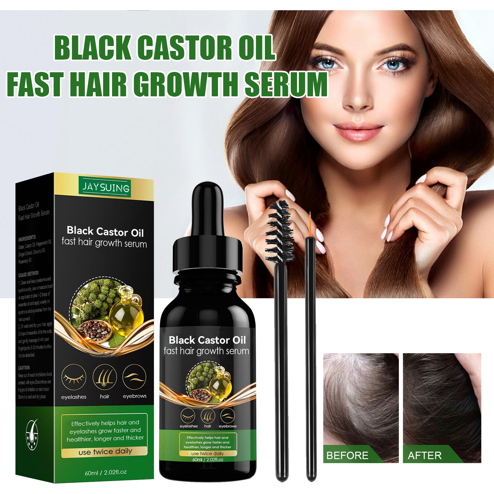 Castor Oil Hair Strengthening Serum — Thickness & Root Nourishment — product photo 1