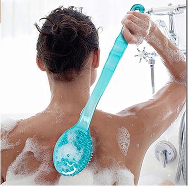Long-Handle Body Bath Brush — Exfoliating Back Scrubber & Shower Massager
