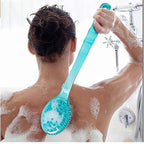 Long-Handle Body Bath Brush — Exfoliating Back Scrubber & Shower Massager