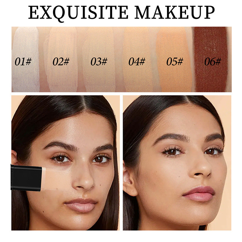 Solid Cream Foundation Stick — Full-Coverage Concealer with Puff Brush Makeup — product photo 2