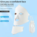 LED Photon Silicone Face Mask — Red & Blue Light Therapy Beauty Device — product photo 2
