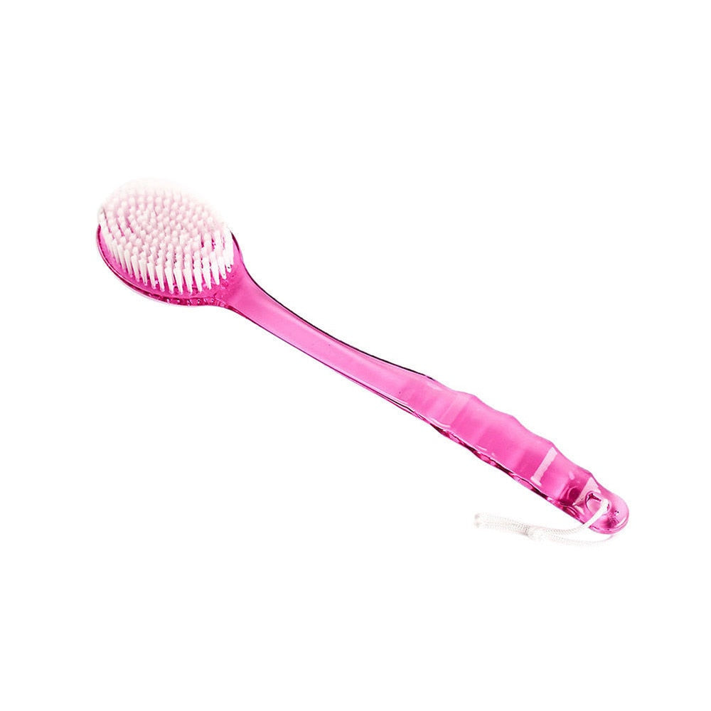 Long-Handle Body Bath Brush — Exfoliating Back Scrubber & Shower Massager