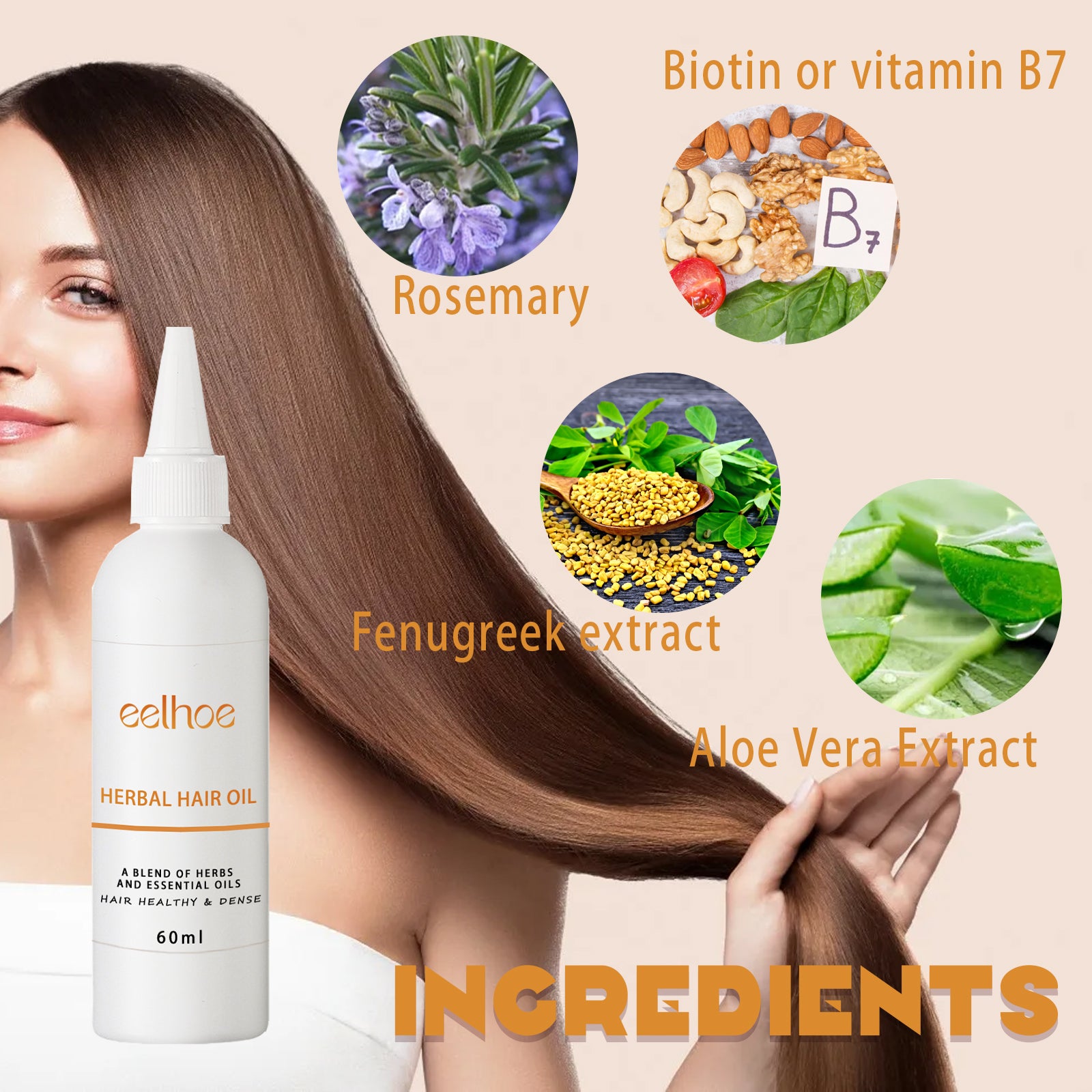 Herbal Thickening Hair Oil — Conditioning Repair for Dry, Thin-Looking Hair — product photo 6