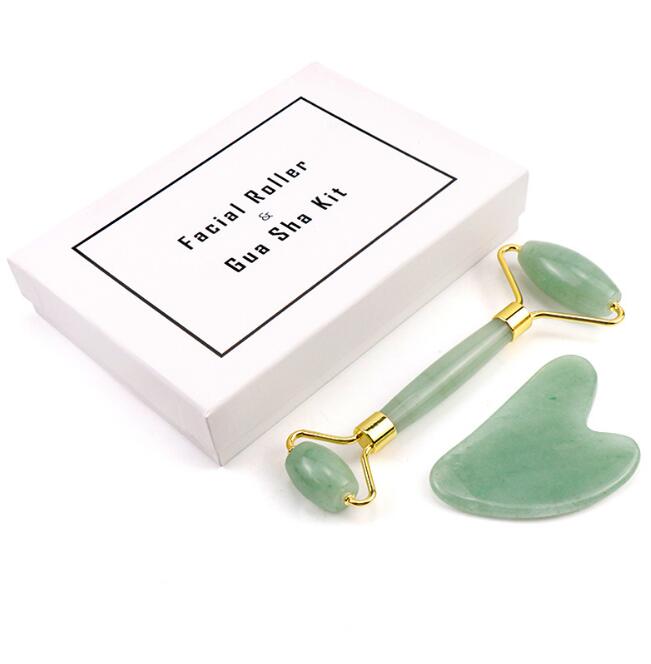 Rose Quartz & Jade Facial Roller Set — Sculpting Massage Beauty Tool — product photo 7
