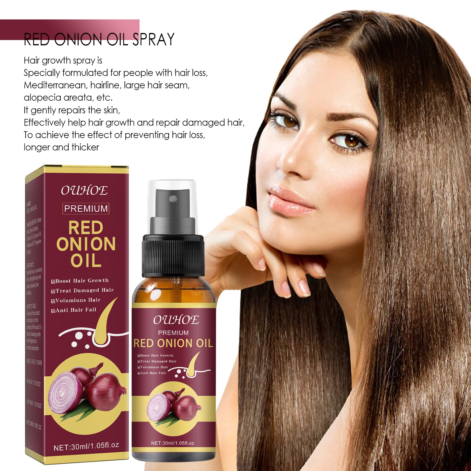 Onion Strengthening Hair Oil Spray — Dense Hair Hydration Care — product photo 4