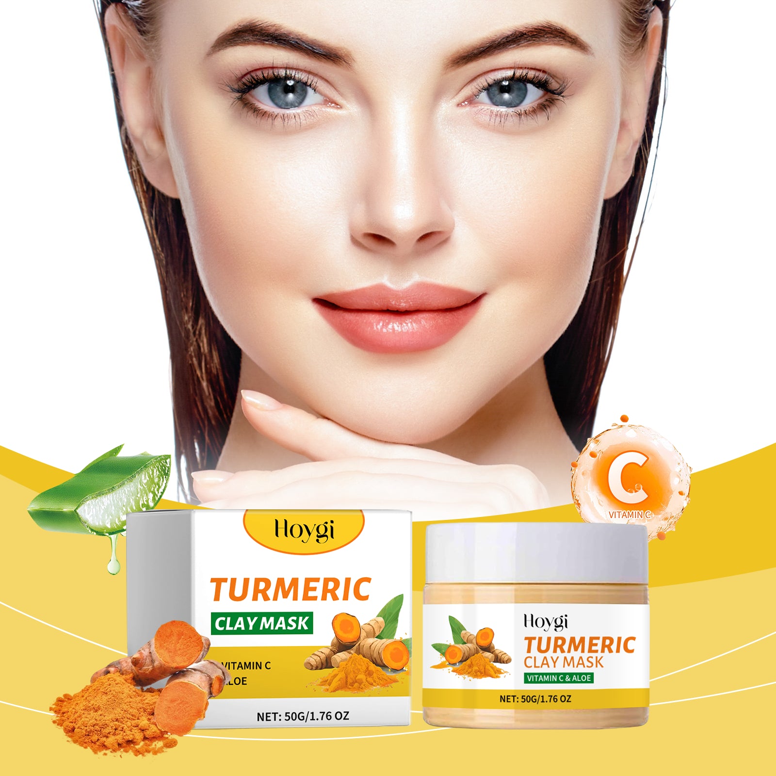 HOYGI Turmeric Clay Mask — Pore-Cleansing & Hydrating Skincare — product photo 2