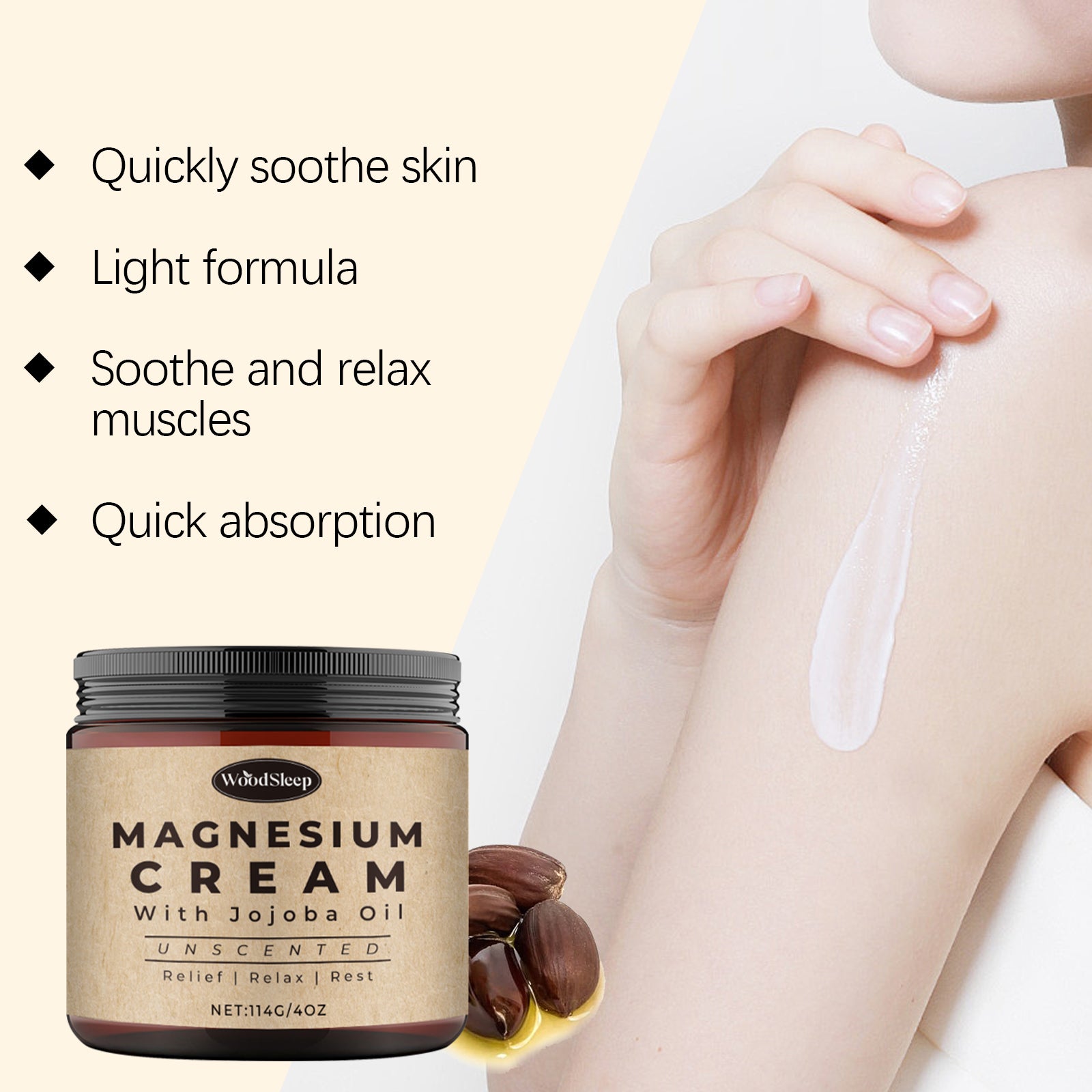 Sleep Magnesium Body Cream — Calming Nighttime Skin Ritual — product photo 3