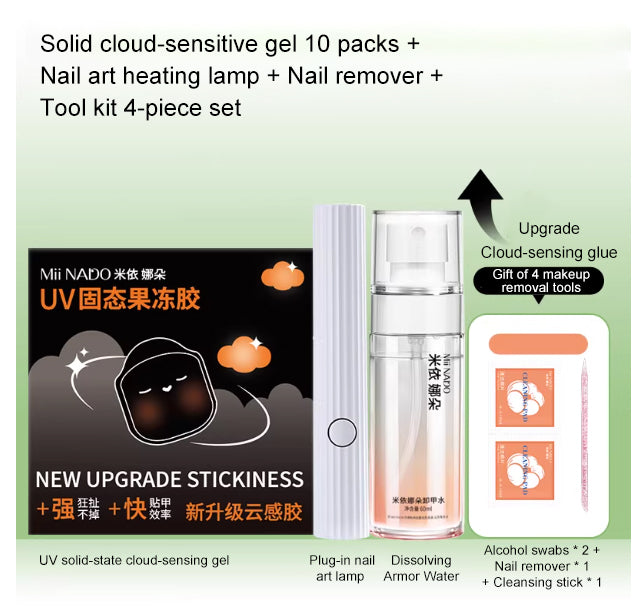 Press-On Nail Adhesive Film Kit — UV Jelly Tabs with Tools — product photo 8
