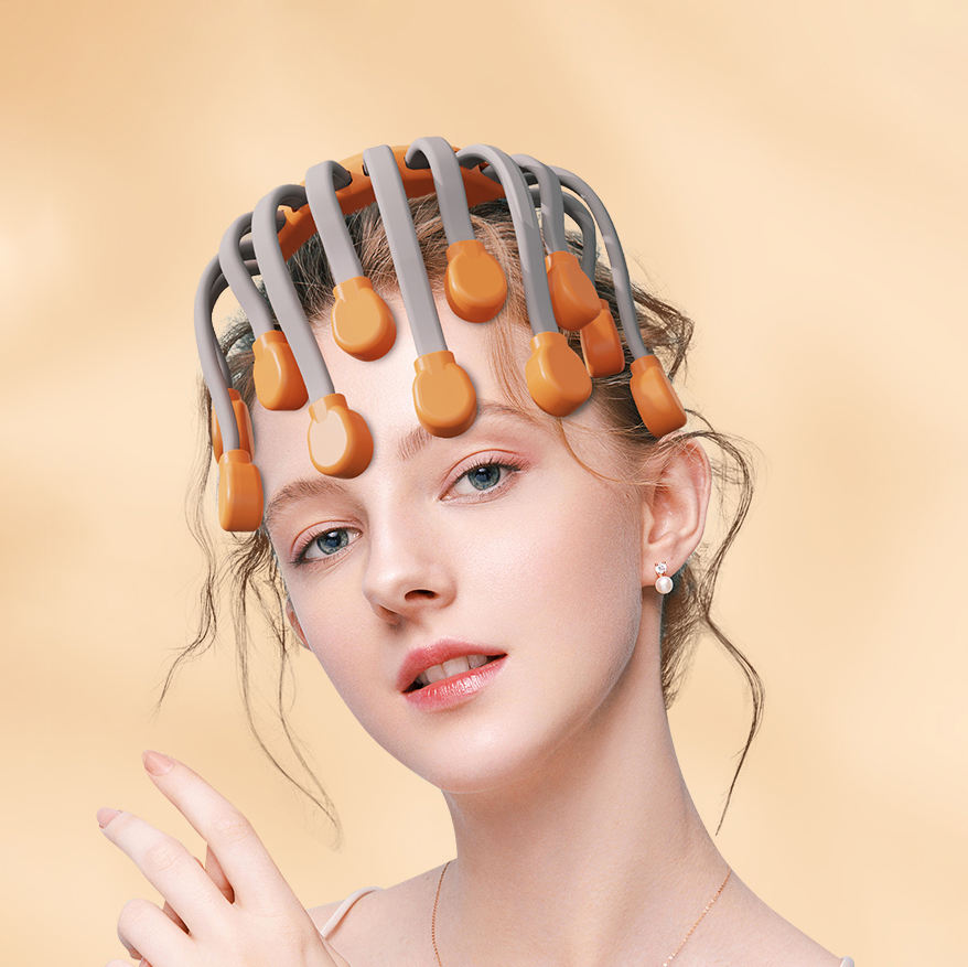 Red Light Octopus Scalp Massager Pro — Multi-Head Vibration & Sound Therapy