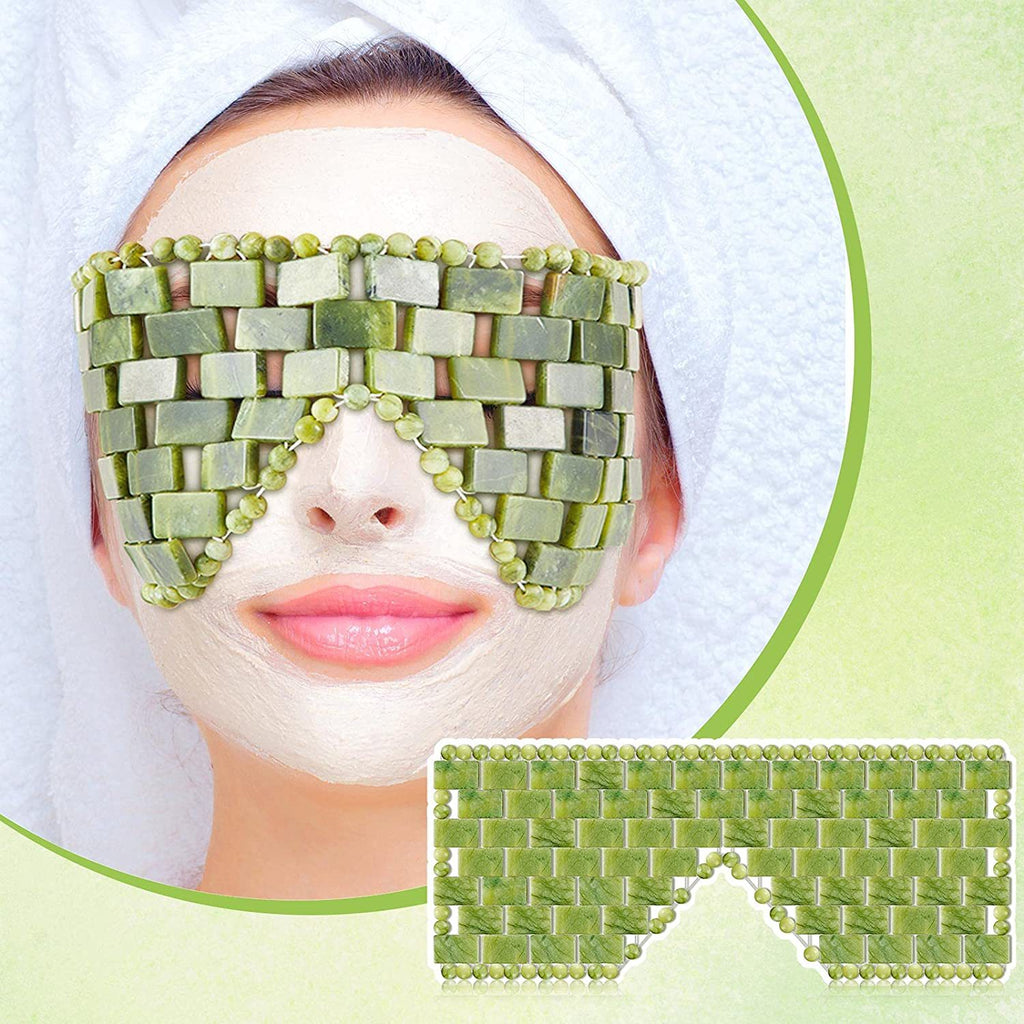 Jade Bead Eye Mask — Cooling Stone Therapy for Tired Eyes — product photo 2
