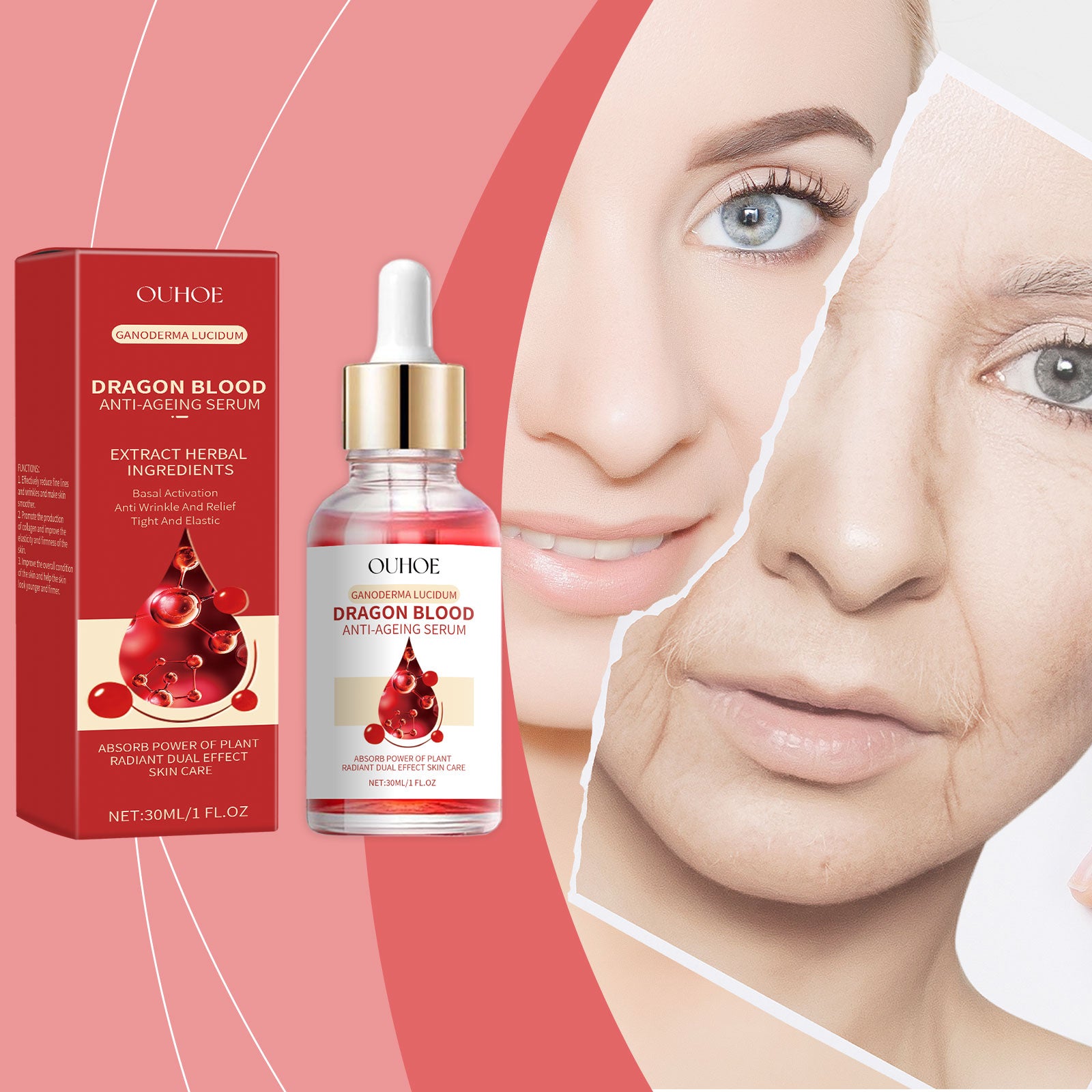 OUHOE Dragon's Blood Radiance Essence — Contour Hydration Serum — product photo 1