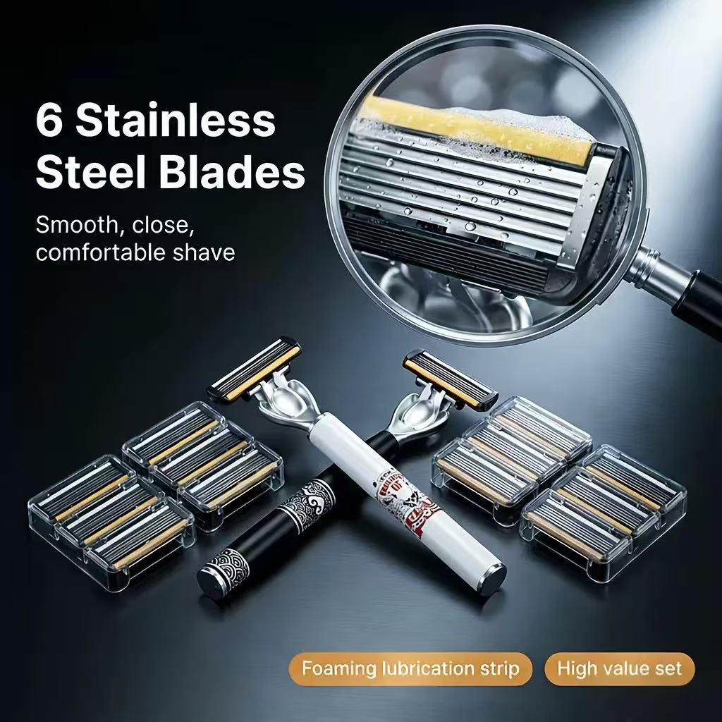 Men’s Manual Razor Set — Smooth Precision Shaving Grooming Kit — product photo 4