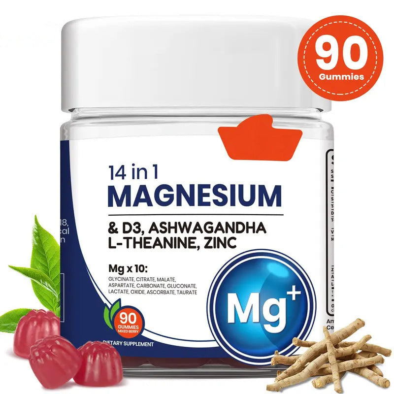 Ashwagandha Magnesium 14-in-1 Gummies — D3, Zinc & L-Theanine (90ct) — product photo 3