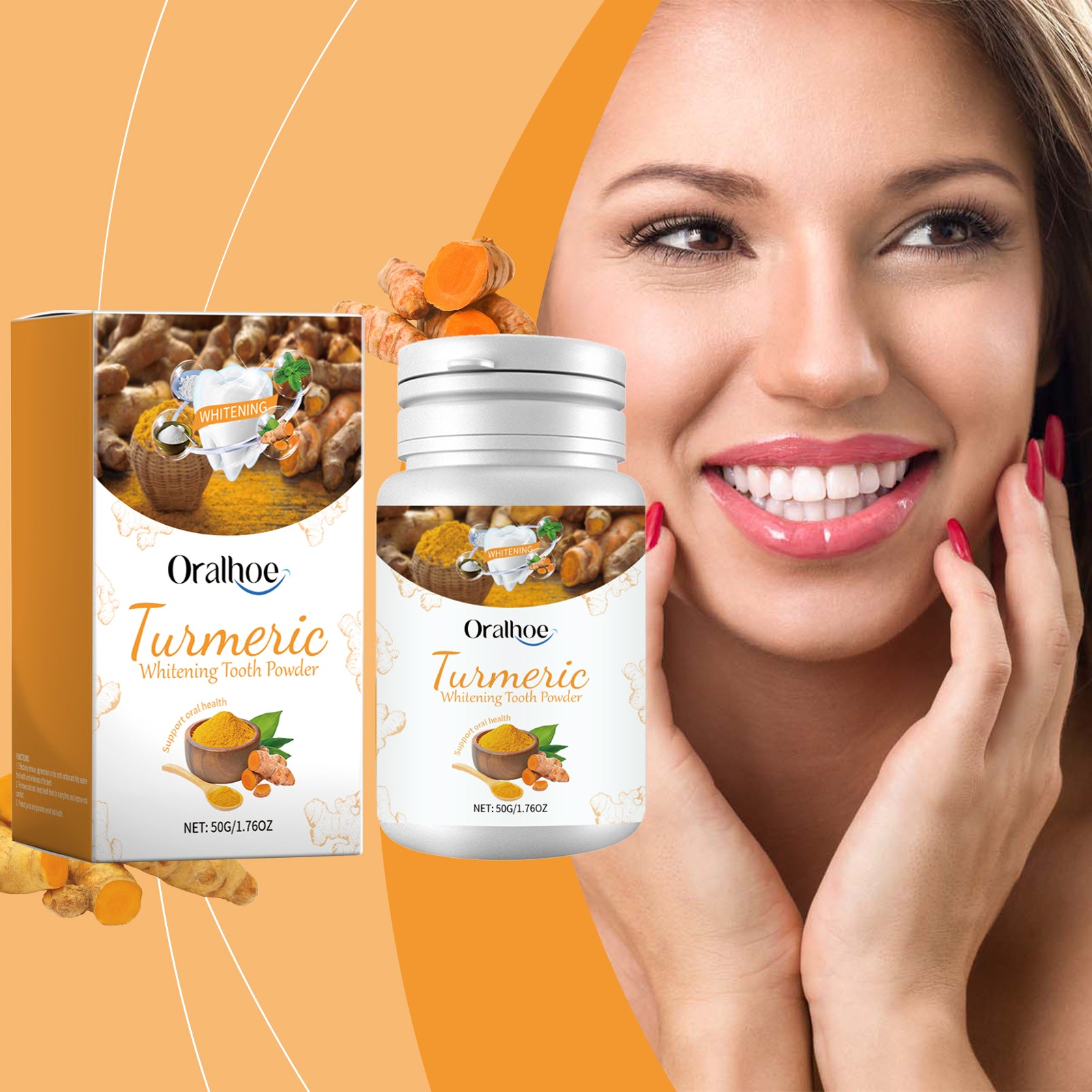 Turmeric Teeth Whitening Powder — Stain-Lifting Brightening Oral Care — product photo 1
