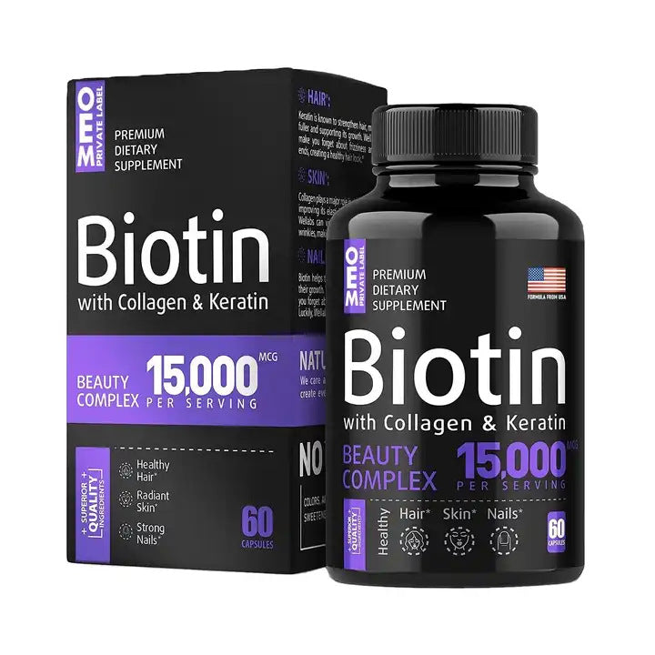Vitamin B Complex + Biotin Capsules — Energy & Beauty Support 60ct — product photo 1