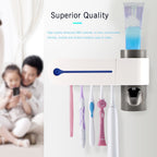 UV Toothbrush Sterilizer & Toothpaste Dispenser — Wall-Mounted Bathroom Cleaner
