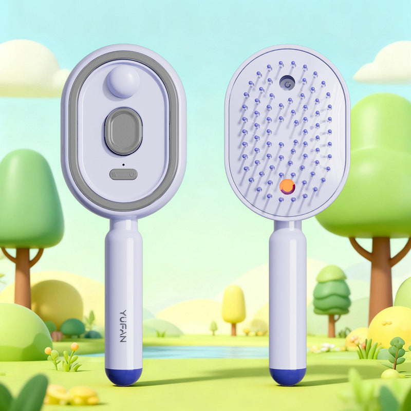 Steam Hair Straightening Brush — Ionic Mist Comb for Smooth, Shiny Hair
