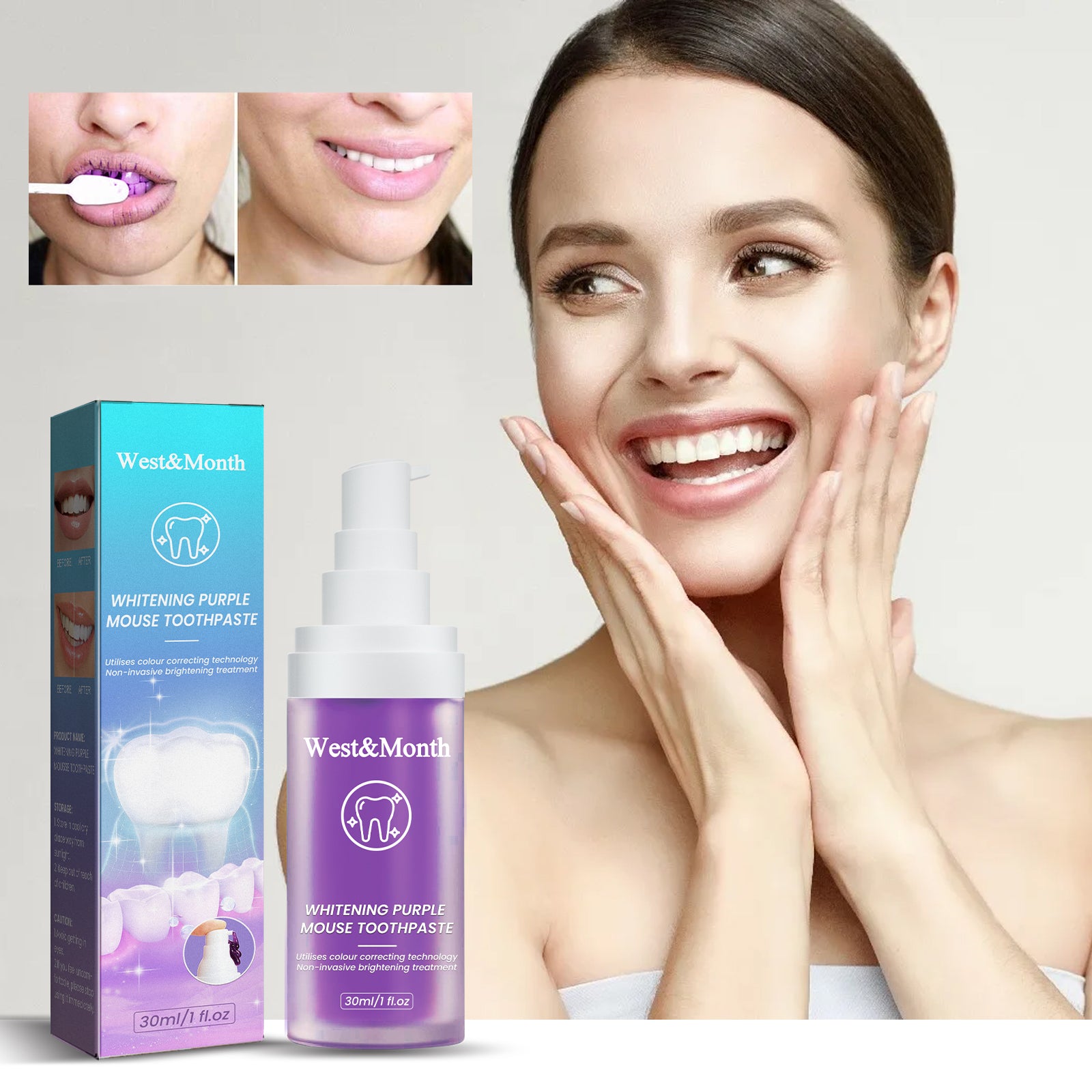 Purple Colour-Correcting Toothpaste — Brightening Foam Oral Care — product photo 2