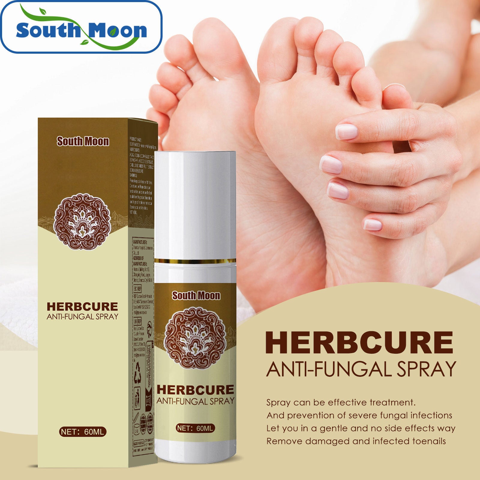 Herbal Cooling Foot Spray — Refreshing Deodorizing Foot Care — product photo 1