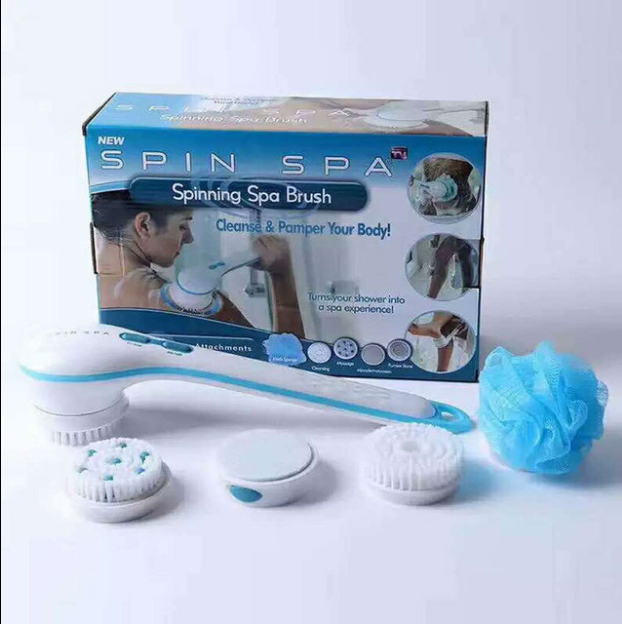 Electric Body Bath Brush — Rotating Exfoliating Back Scrubber & Massager