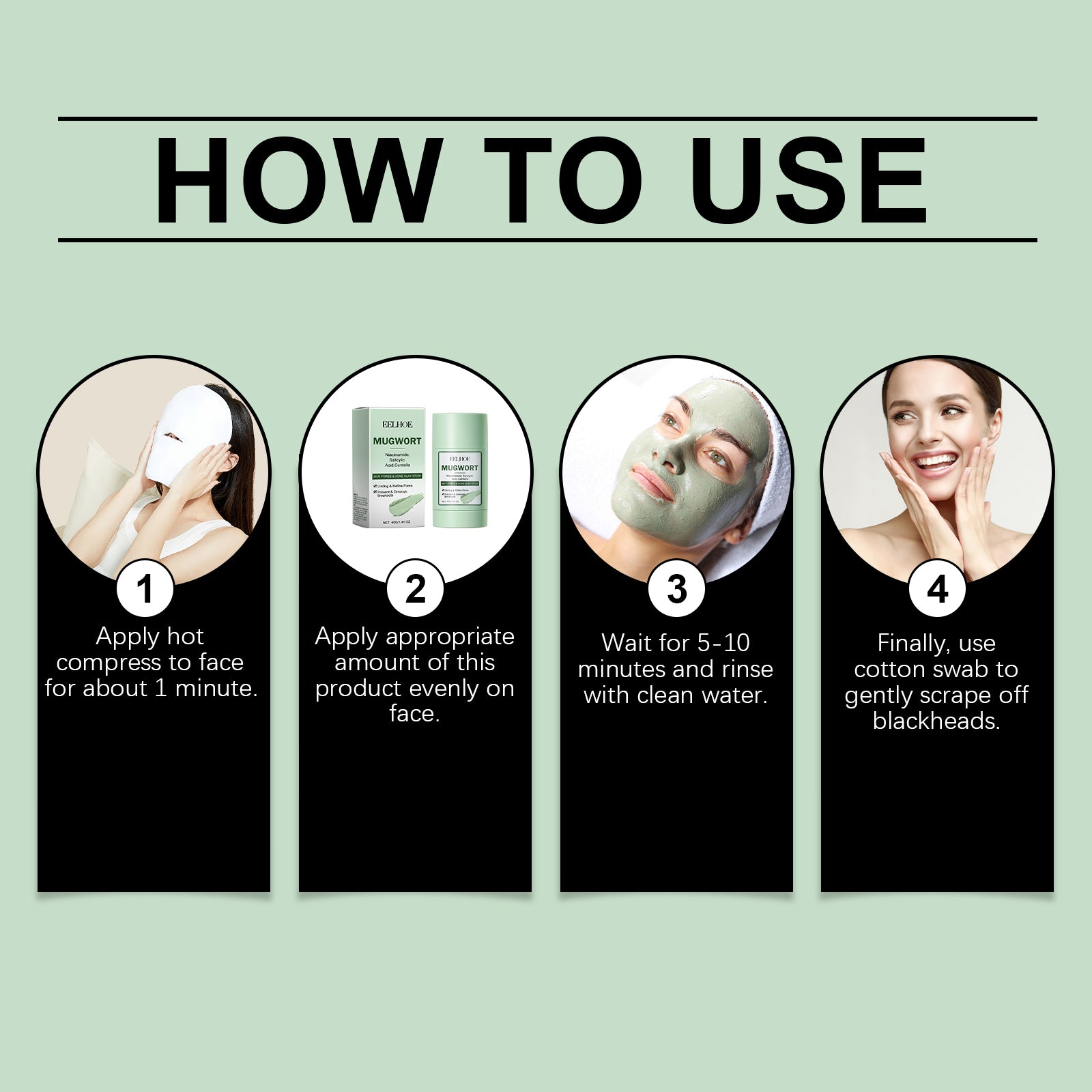 Mugwort Blackhead Mud Mask — Pore-Purifying Cleansing Skincare