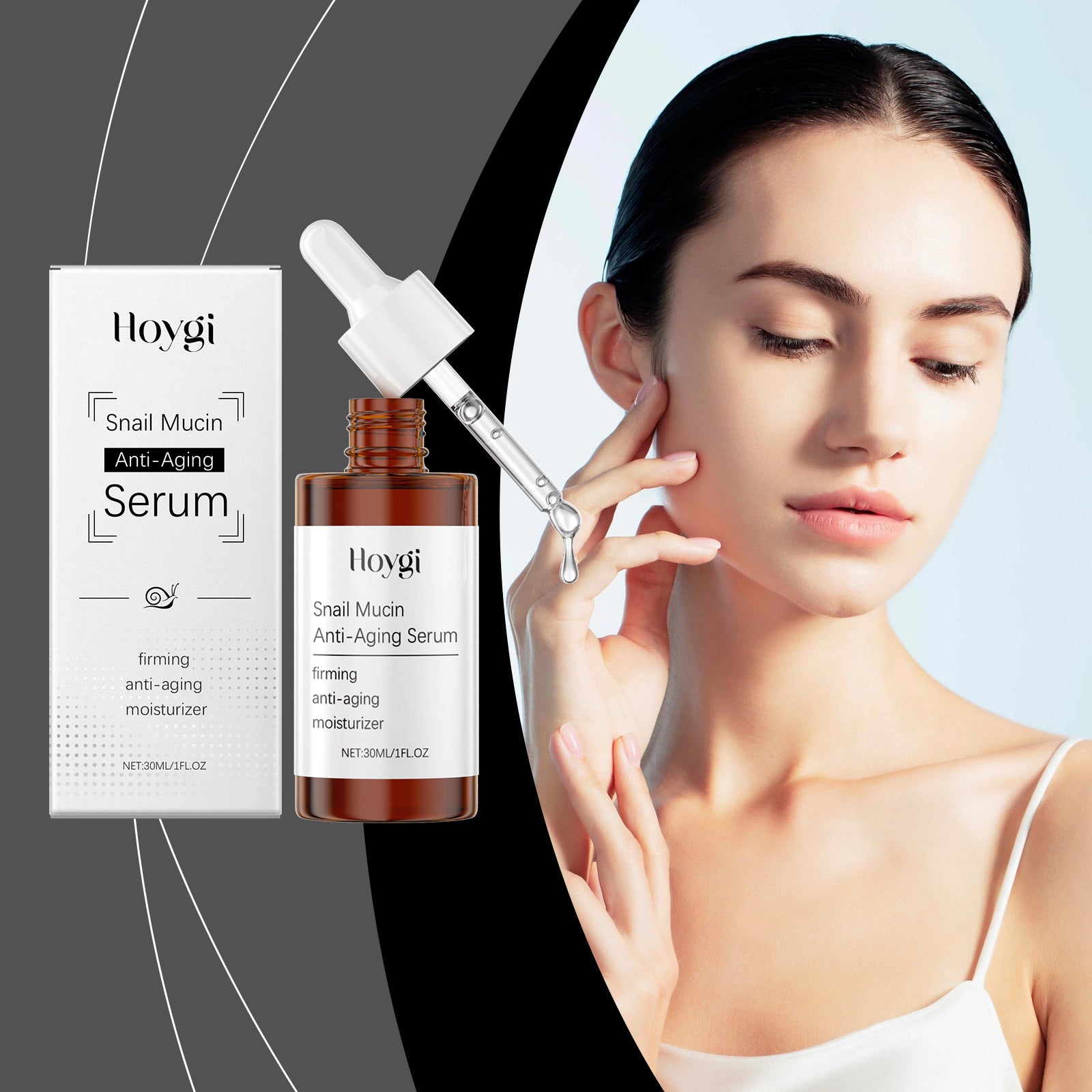 Snail Mucin Face Serum — Nourishing Smoothing Firming Skincare — product photo 2