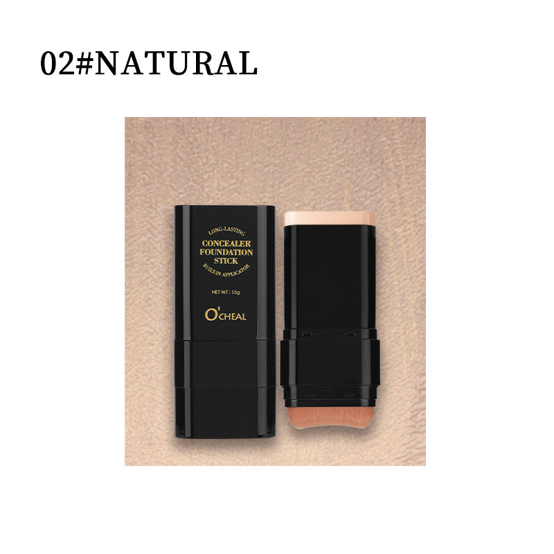 Solid Cream Foundation Stick — Full-Coverage Concealer with Puff Brush Makeup — product photo 5