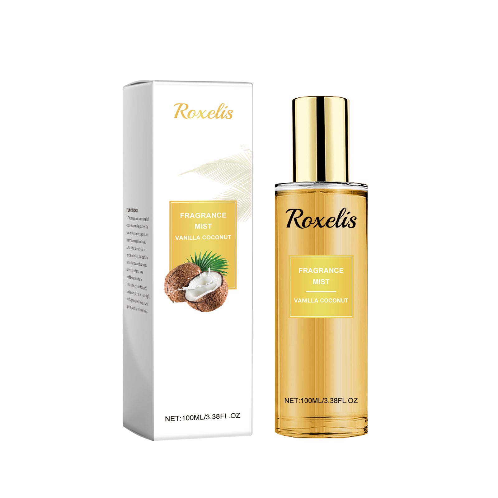 Roxelis Vanilla Coconut Body Mist — Long-Lasting Fragrance Body Spray — product photo 1