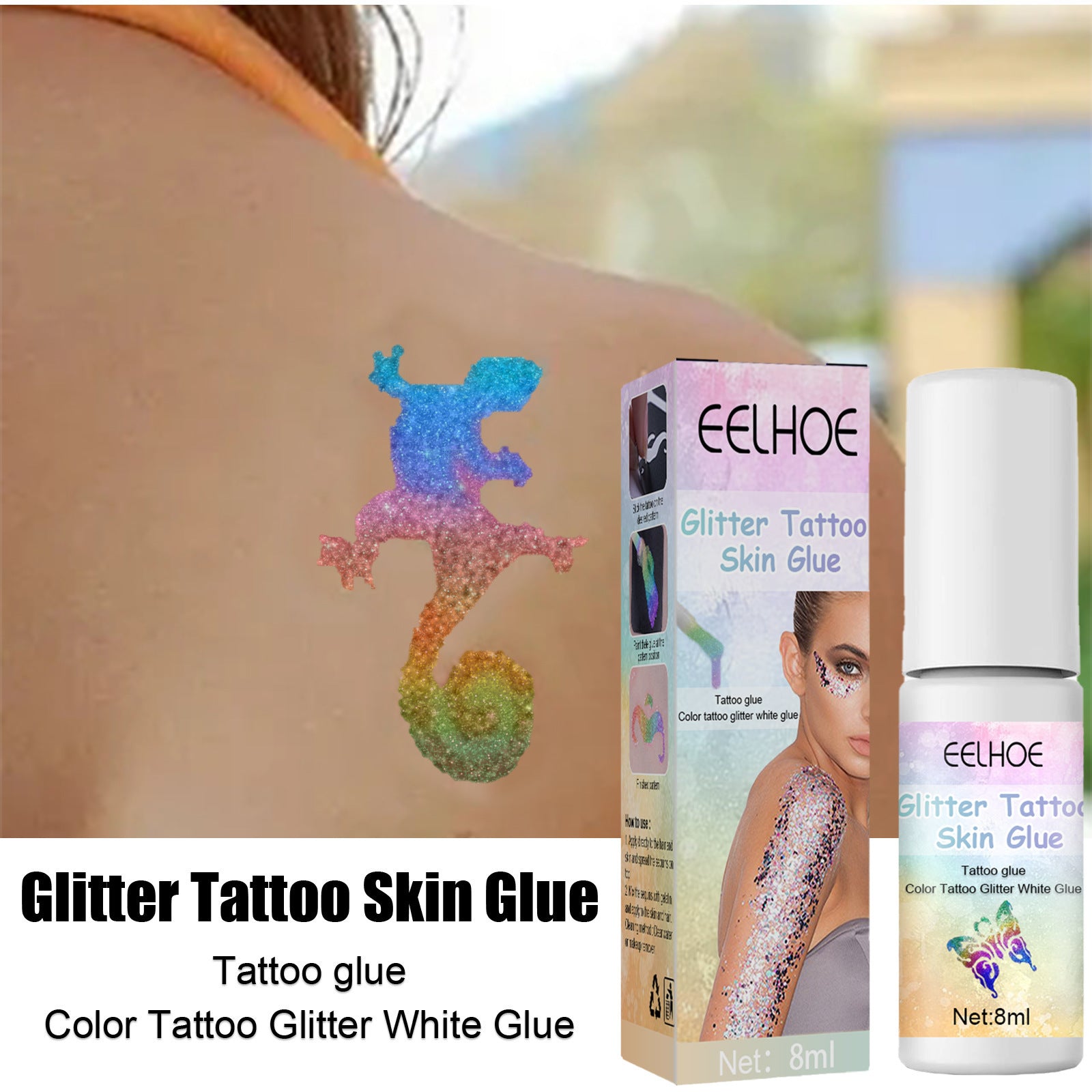 Glitter Body & Face Art Gel — Festival Tattoo & Eye Makeup Glue — product photo 5
