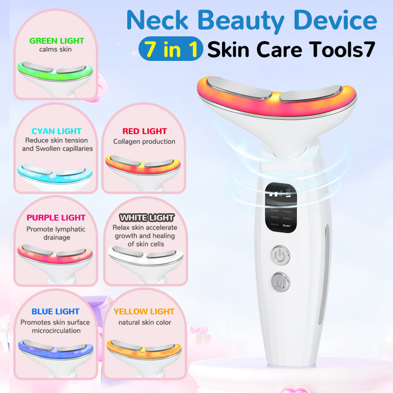 7-Colour LED Neck Beauty Device — Smart Display Massage & Firming Instrument — product photo 4