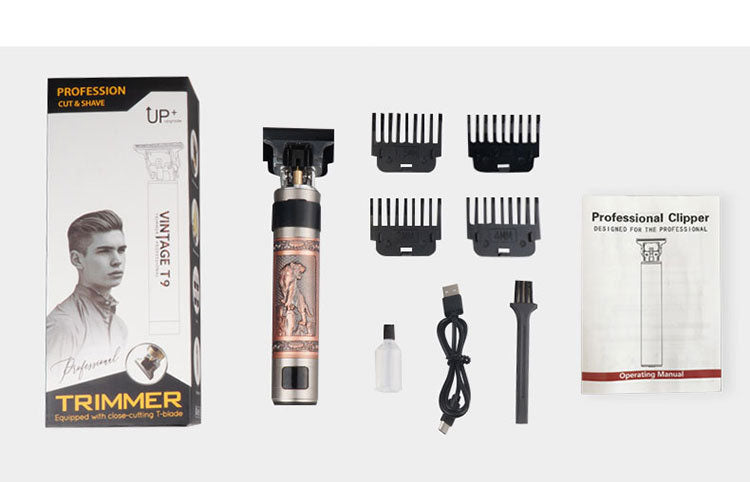 T9 Pro Digital Hair Clipper — Copper Carved Trimmer with LED Display — product photo 9