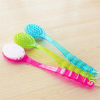 Long-Handle Body Bath Brush — Exfoliating Back Scrubber & Shower Massager