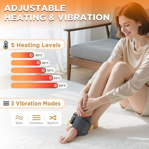 Heated Foot & Ankle Massager — Vibrating Warm Compress Wellness Device — product photo 2
