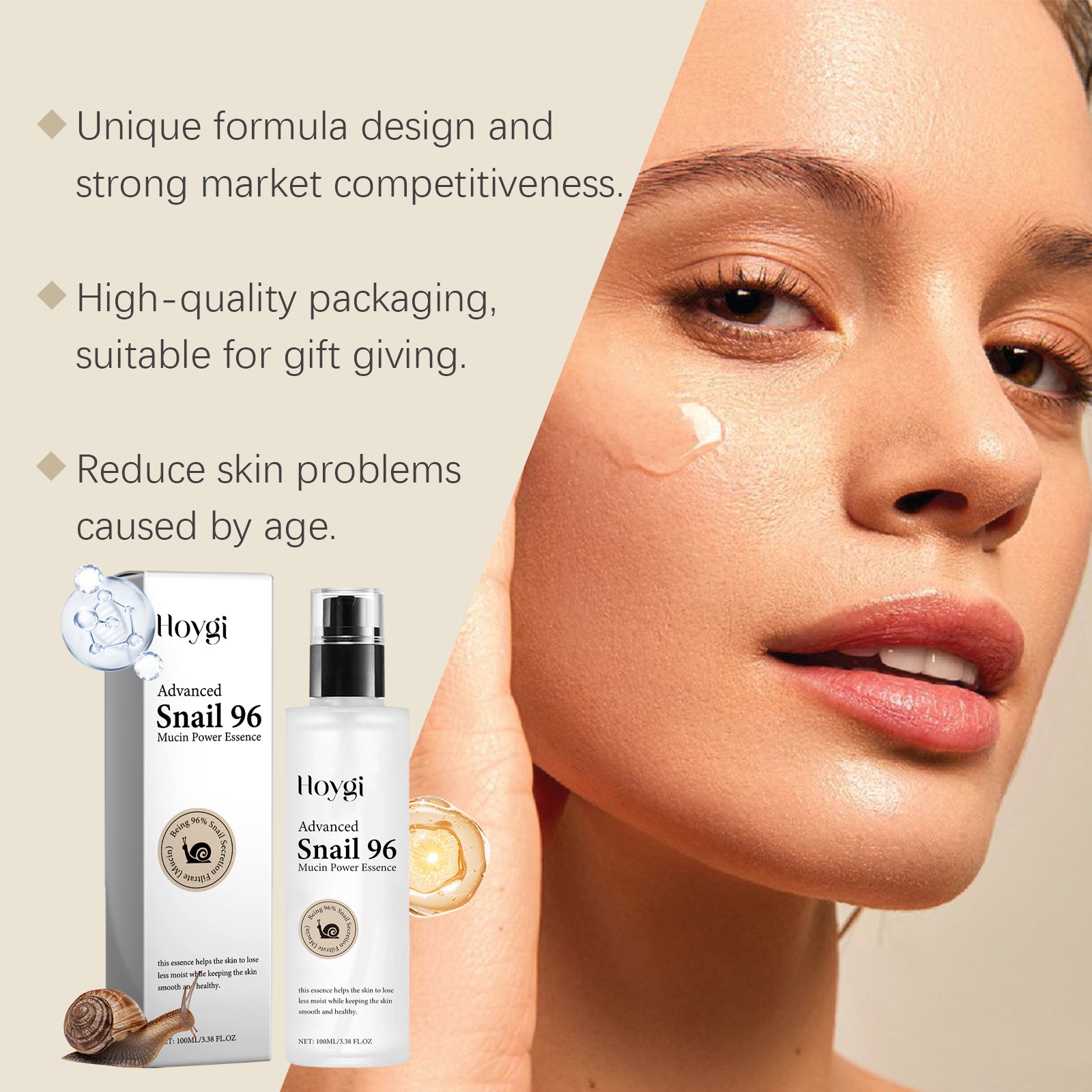HOYGI Snail Mucin Serum — Hydrating Radiance-Boost Face Skincare — product photo 4