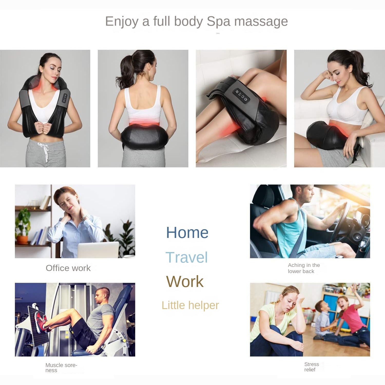 Cordless Neck & Shoulder Shawl Massager — Heated Kneading Wellness Device — product photo 3