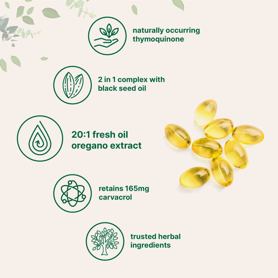 Oregano Oil Softgel Capsules — Daily Immune Wellness Support (180/300ct) — product photo 1