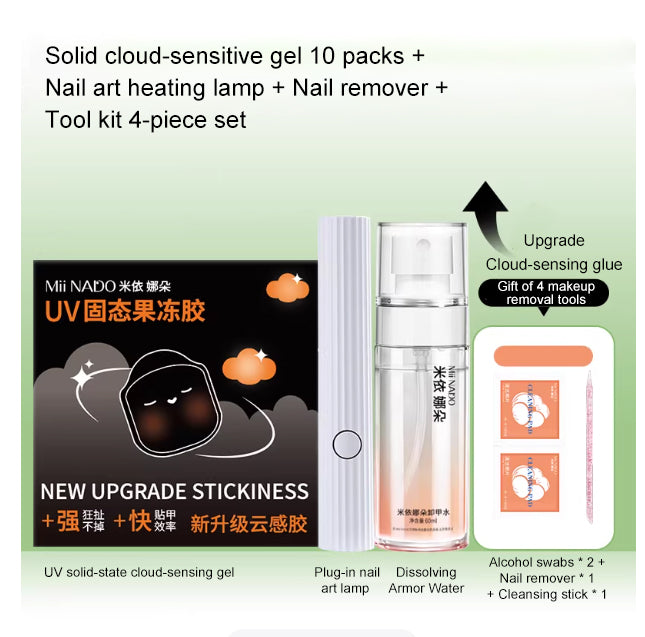 Press-On Nail Adhesive Film Kit — UV Jelly Tabs with Tools — product photo 5