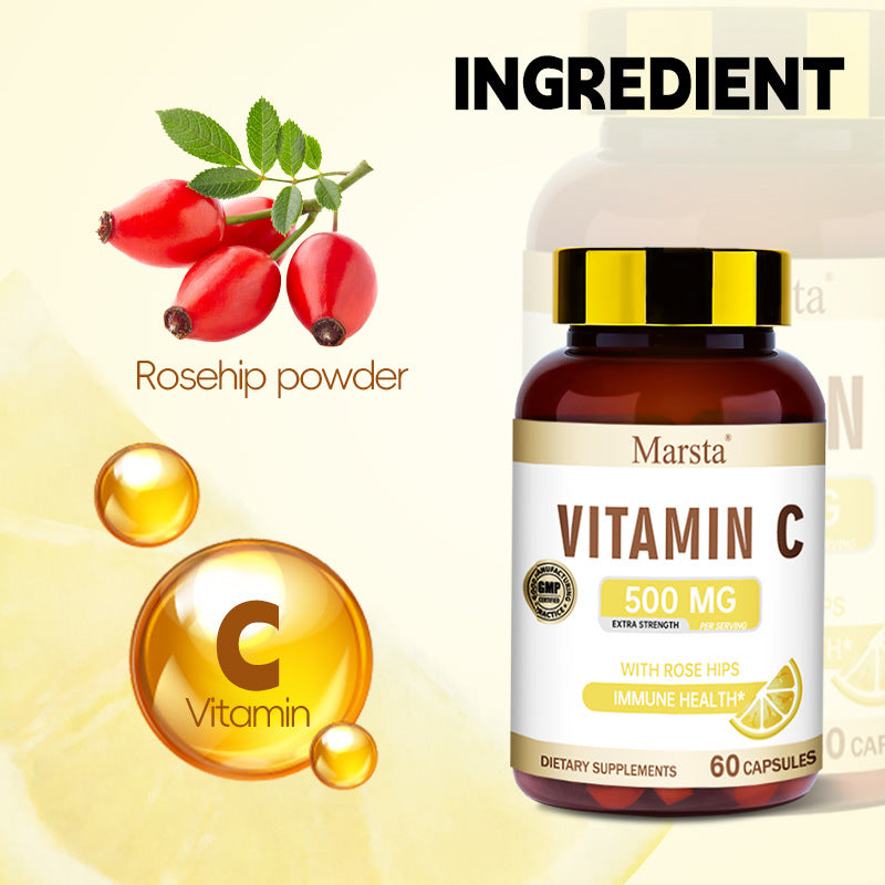 Vitamin C Capsules — Daily Immune & Skin Support 60ct — product photo 2