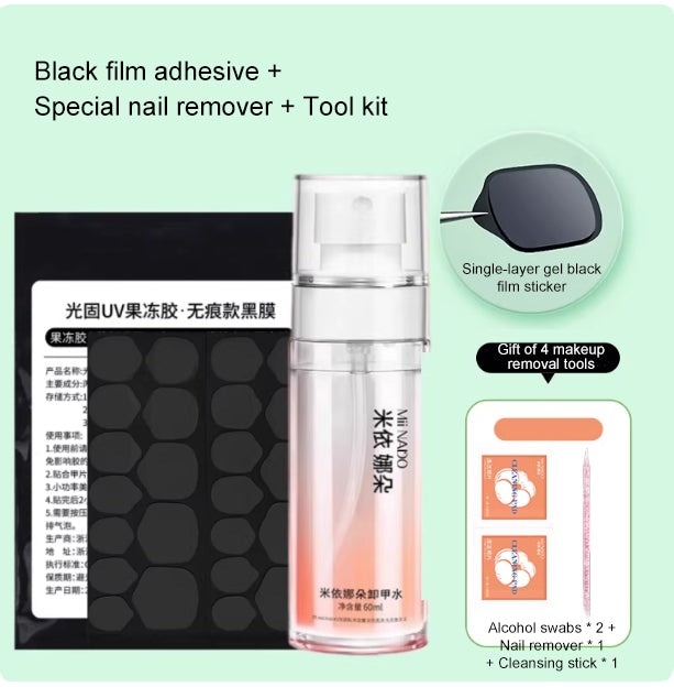 Press-On Nail Adhesive Film Kit — UV Jelly Tabs with Tools — product photo 2