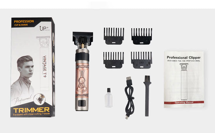 T9 Pro Digital Hair Clipper — Copper Carved Trimmer with LED Display — product photo 6